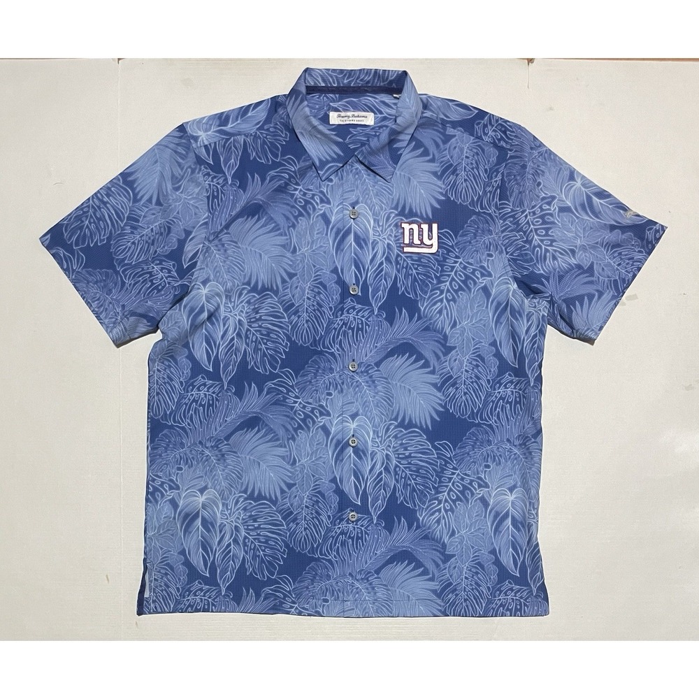 Tommy Bahama Island Zone New York Giants‎ NFL Hawaiian Shirt Mens Size XL